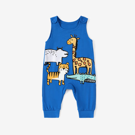 Baby Boy Childlike Animal Pattern Jumpsuit
