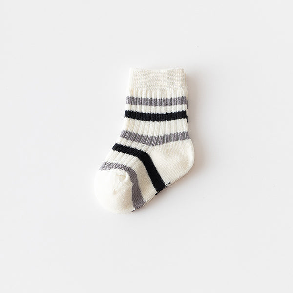 Toddler/kids Girl/Boy Casual Color Block Striped Alphabet Mid-Calf Socks