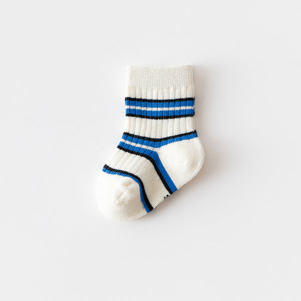 Toddler/kids Girl/Boy Casual Color Block Striped Alphabet Mid-Calf Socks