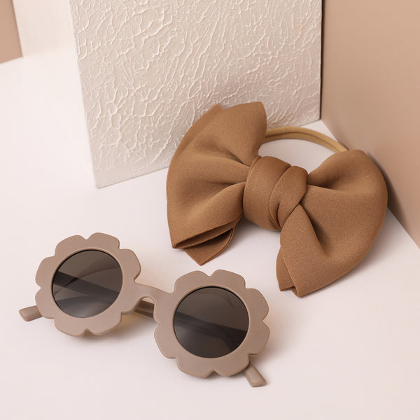 Toddler Girl 2pcs Cardigan and Rabbit Polka Dots Dress Set/ 2pcs Glasses and Headband Set/ Sandals