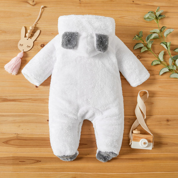 Baby Boy / Girl 3D Bear Design Winter Hooded Jumpsuit