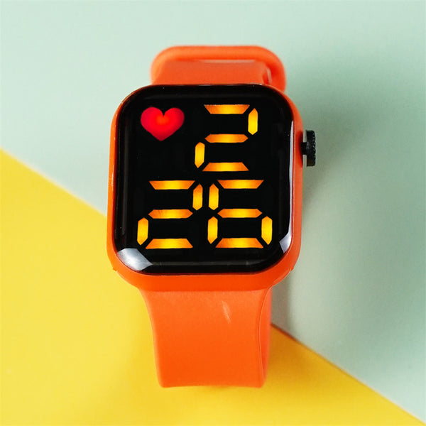 Kids LED Watch Digital Smart Square Electronic Watch Waterproof (With packing box)