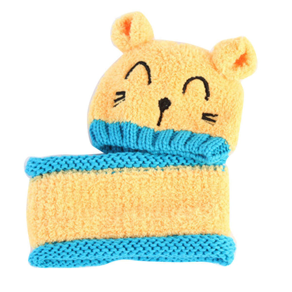 2-piece Baby / Toddler Knitted Animal Design Hat and Scarf Set