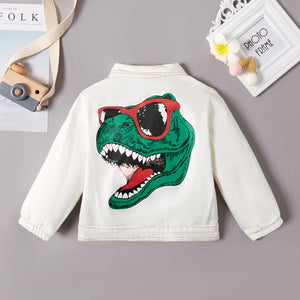 Baby / Toddler Trendy Dinosaur Print Denim Jacket