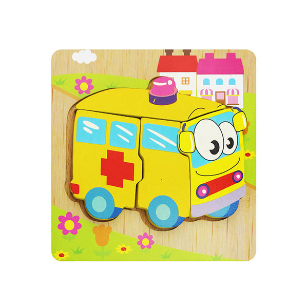 3D Wooden Puzzle Jigsaw Toys For Children Wood 3d Cartoon Animal Puzzles Intelligence Kids Early Educational Toys