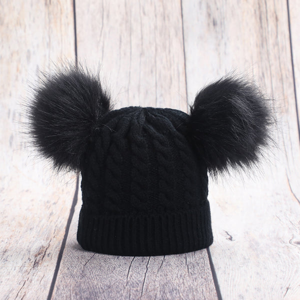 Baby / Toddler Solid Pompon Kintted Hat