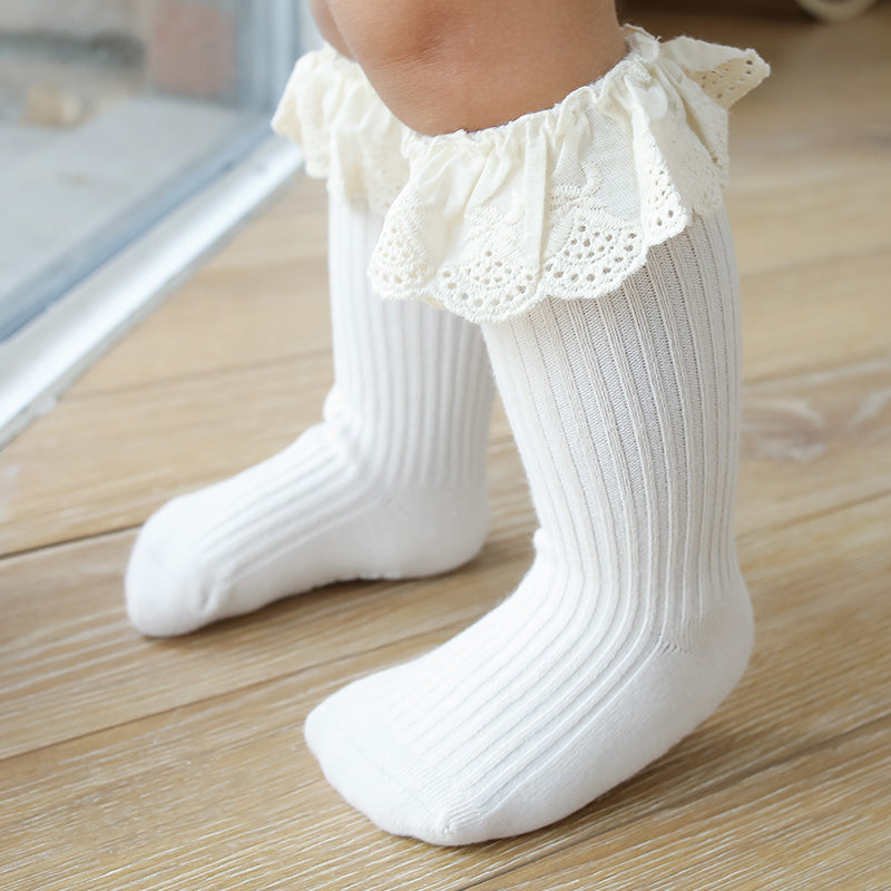Baby / Toddler Lace Ruffled Antiskid Middle Socks