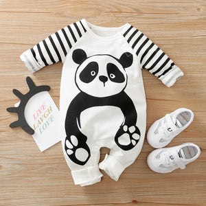 Baby Panda Striped Jumpsuit