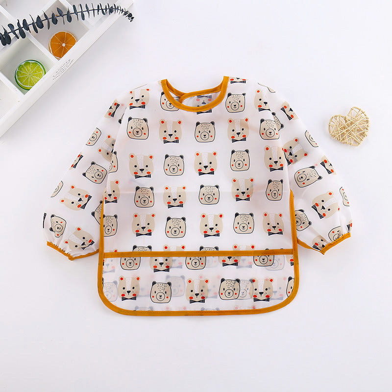 Baby Long-sleeved Waterproof Anti-wearing Clothes Baby Eating Gowns Protective Clothes With Rice