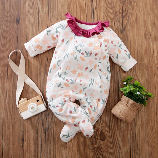 Baby Doll Collar Footed Sweet Animal Jumpsuit