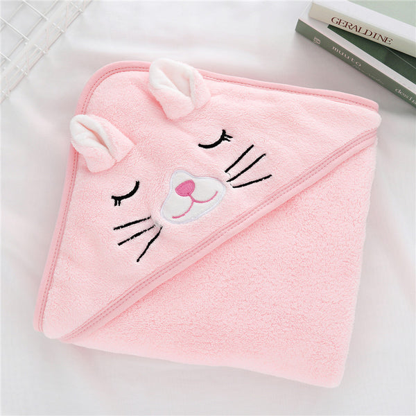 Baby Hug Blanket Spring Winter Autumn Newborn Air Conditioner Quilt Bath Towel Coral Fleece Hat Wrap Warm Birth Blanket Gift