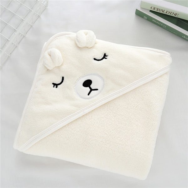 Baby Hug Blanket Spring Winter Autumn Newborn Air Conditioner Quilt Bath Towel Coral Fleece Hat Wrap Warm Birth Blanket Gift