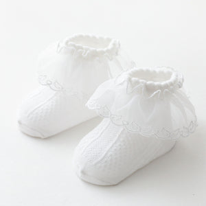 Baby / Toddler Solid Lace Flounced Breathable Socks