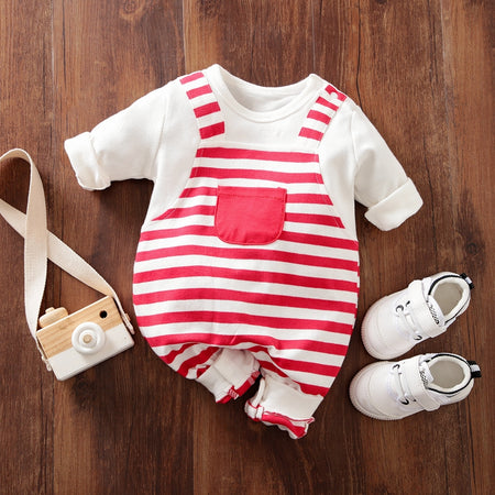 Baby Boy Stripe Long-sleeve Jumpsuit