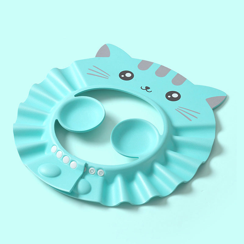 Baby Shampoo CAP Adjustable Bath Wash Hair Cap Eye Ear Protection Waterproof Ear Wash Hat Children Carton Cat Shower Cap