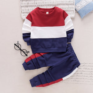 2-piece Toddler Boy/Girl Colorblock Pullover and Pants Casual Set
