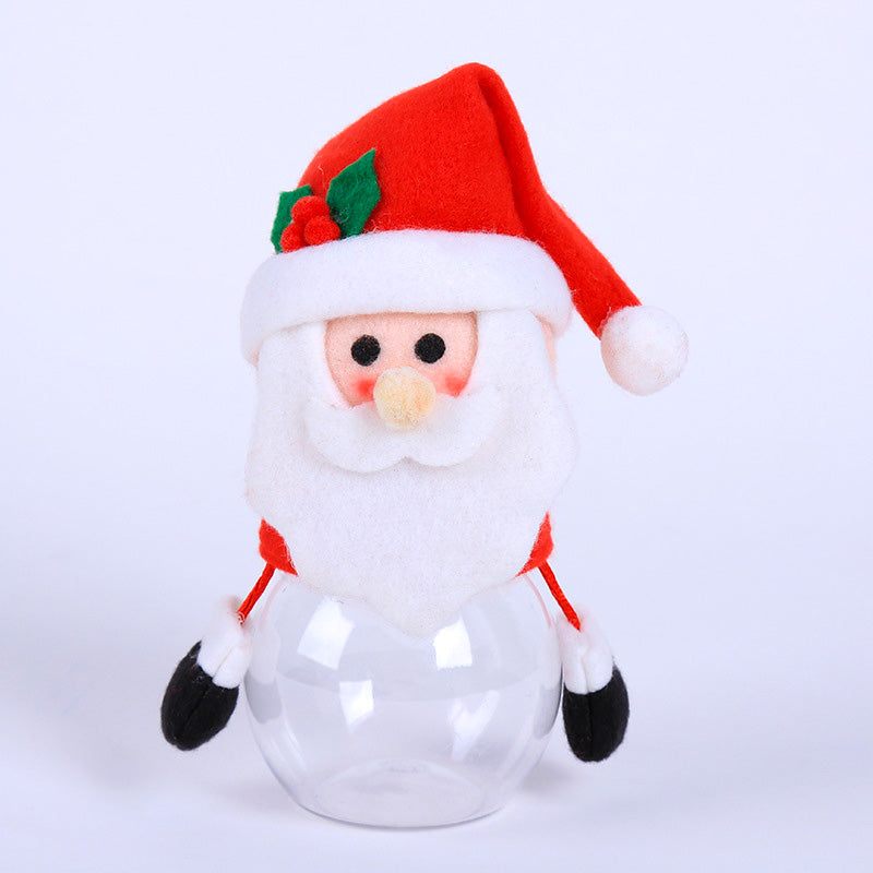 Santa Claus Snowman Candy Jar Christmas Gift Bags Chocolate Cookie Candy Storage Bottle