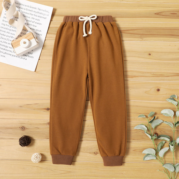 Toddler Boy Solid Color Casual Joggers Pants Sporty Sweatpants