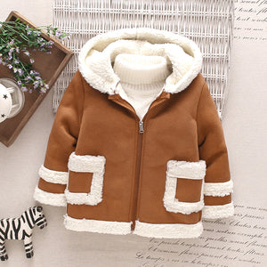 Toddler BoyGirl Fleece Lined Zipper Hooded Jacket Coat