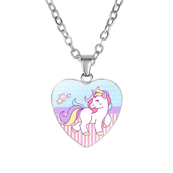 Unicorn Necklace Heart Pendant Jewelry for Girls