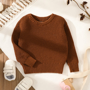 Baby Solid Long sleeve Knitted Sweater Pullover