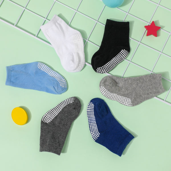 6-pack Baby Toddler Pure Color Floor Non-slip Glue Socks