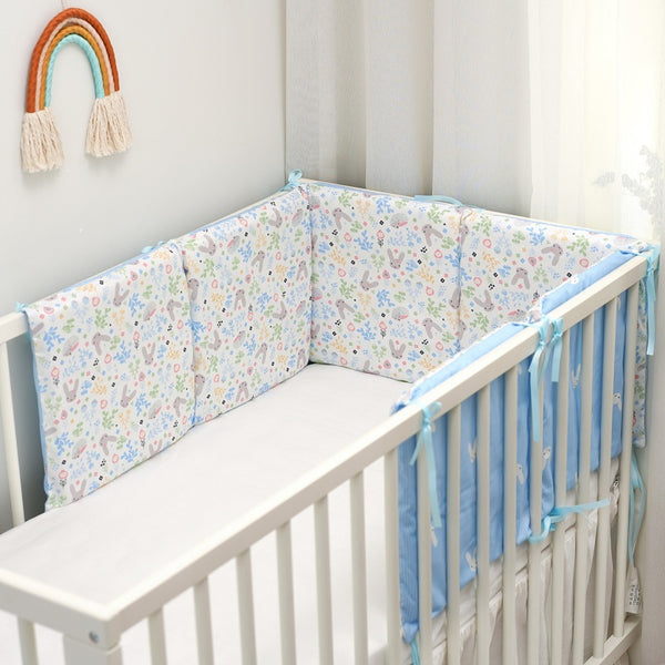 100% Cotton Baby Crib Bumpers Removable Guard Rail Padded Circumference Bed Protection Safety Bed Side Rail Guard Protector
