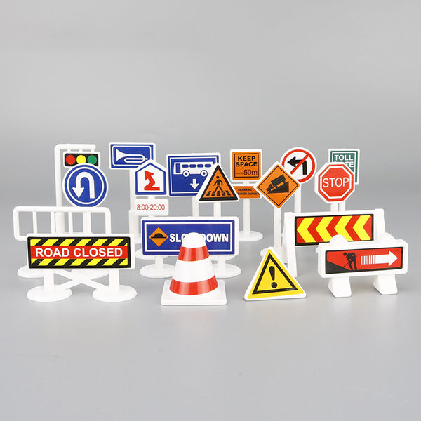Kids Car Toys City Parking Lot Roadmap English Road Signs Alloy Toy Cars Model Gifts for Boys Girls