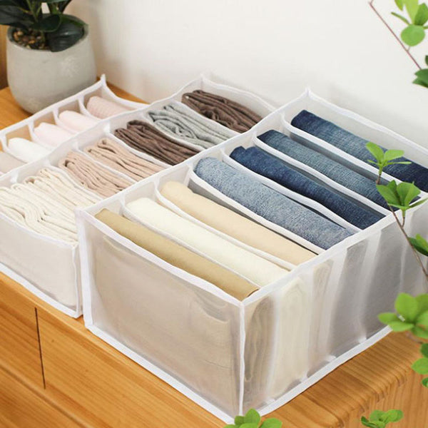 Foldable Drawer Organizers Mesh Divider Organizers Collapsible Closet Clothes Organizer Storage Box for Jeans T-shirt Socks Leggings