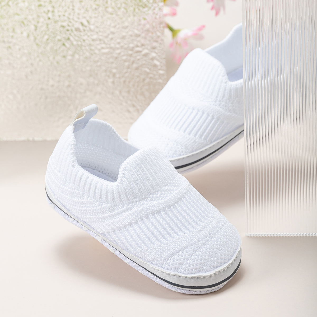 Baby  Toddler Stripe Heart Graphic Breathable Slip-on Prewalker Shoes