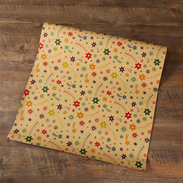 2-pack Happy Birthday Wrapping Paper Thick Kraft Brown Gift Wrapping Paper Flower Snack Wrapping Paper