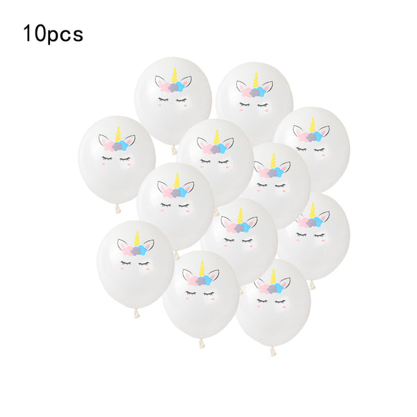 10-pack Unicorn Balloons Set Thick Latex Unicorn Balloon for Unicorn Theme Party Kids Birthday Party Festival Party Decor