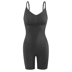 Women High-Rise Tummy Control Shapewear Seamless Bodysuit Butt Lifter Bodysuit Mid Thigh Body Shaper Shorts Without Chest Pad