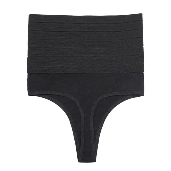 Women Thong Shapewear Striped Butt Lifter Shapewear Tummy Slimmer High Waist Panty Body Shaper Underwear