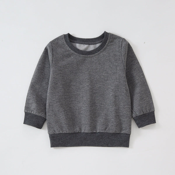 Baby BoyGirl SolidStriped Crewneck Long-sleeve Pullover Sweatshirt