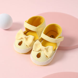 Baby  Toddler Bowknot Decor Soft Sole Velcro Prewalker Shoes