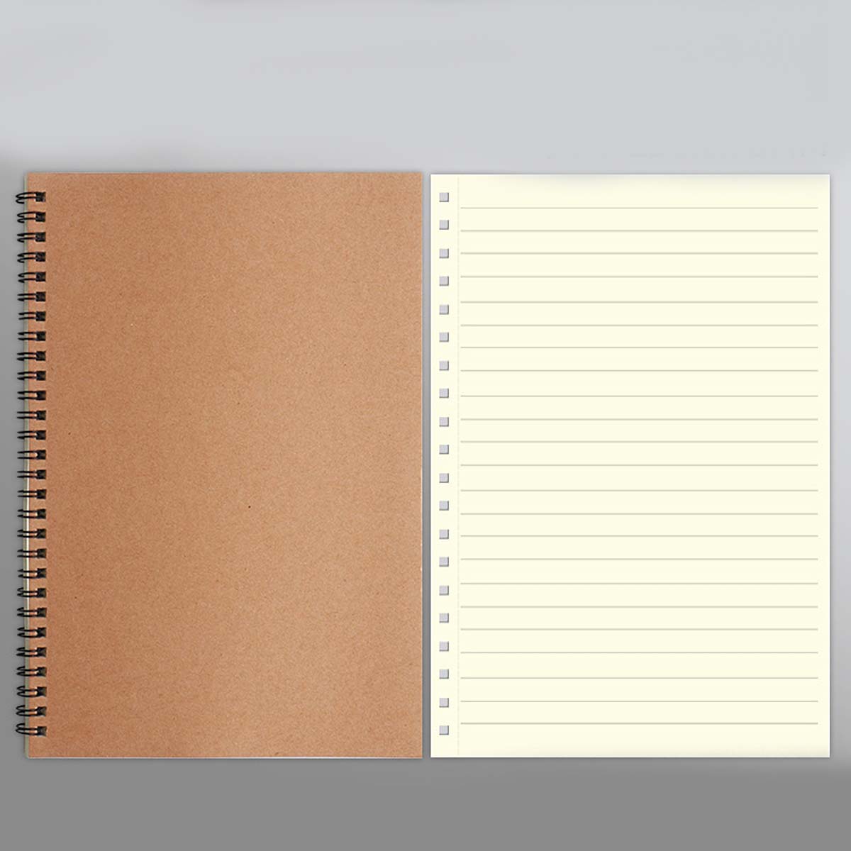 A5 Spiral Notebook with Kraft Cover 60 Sheets Wirebound Journal Notepad Office School Supply Stationery