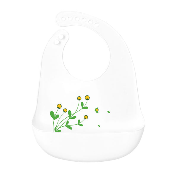 Food Grade Silicone Baby Bibs with Large Capacity  Food Catcher Pocket Waterproof Adjustable Soft Bib Easy to Clean
