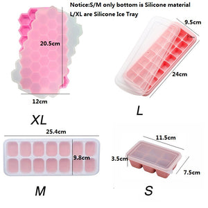 Silicone Ice Cube Trays Ice Cube Mold with Lids Reusable for Freezer Refrigerator