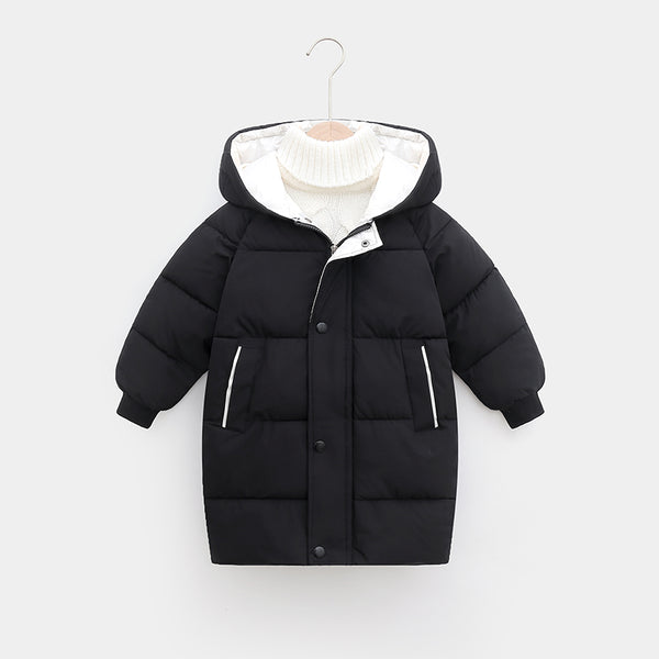 Toddler Boy/Girl Basic Solid Color Hooded Button Design Padded Coat