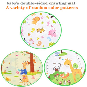 Double-sided Crawling Mat Round Carpet Kids Play Mat Rug Cushion Waterproof Moisture-proof Random Color Pattern