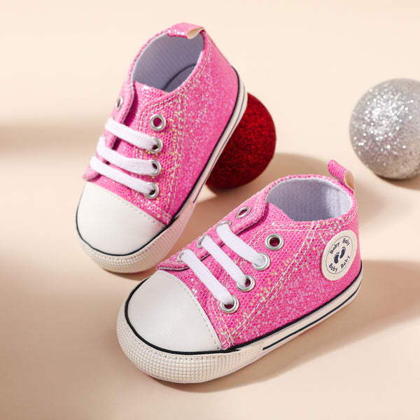 Baby / Toddler Allover Sequin Lace Up Prewalker Shoes