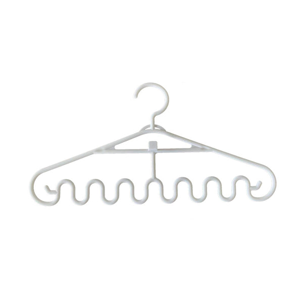 3-pack Wave Hangers Non-Slip Plastic Multifunction Hanging Drying Rack for Ties Scarfs Clothes Bags
