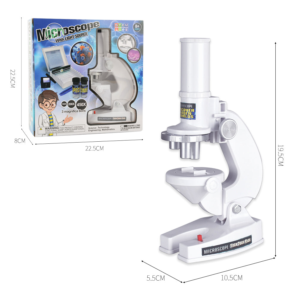 Kids Microscope HD 100x 200x 450x Magnification Science Microscope Kit Science Educational Toys Children Early Education