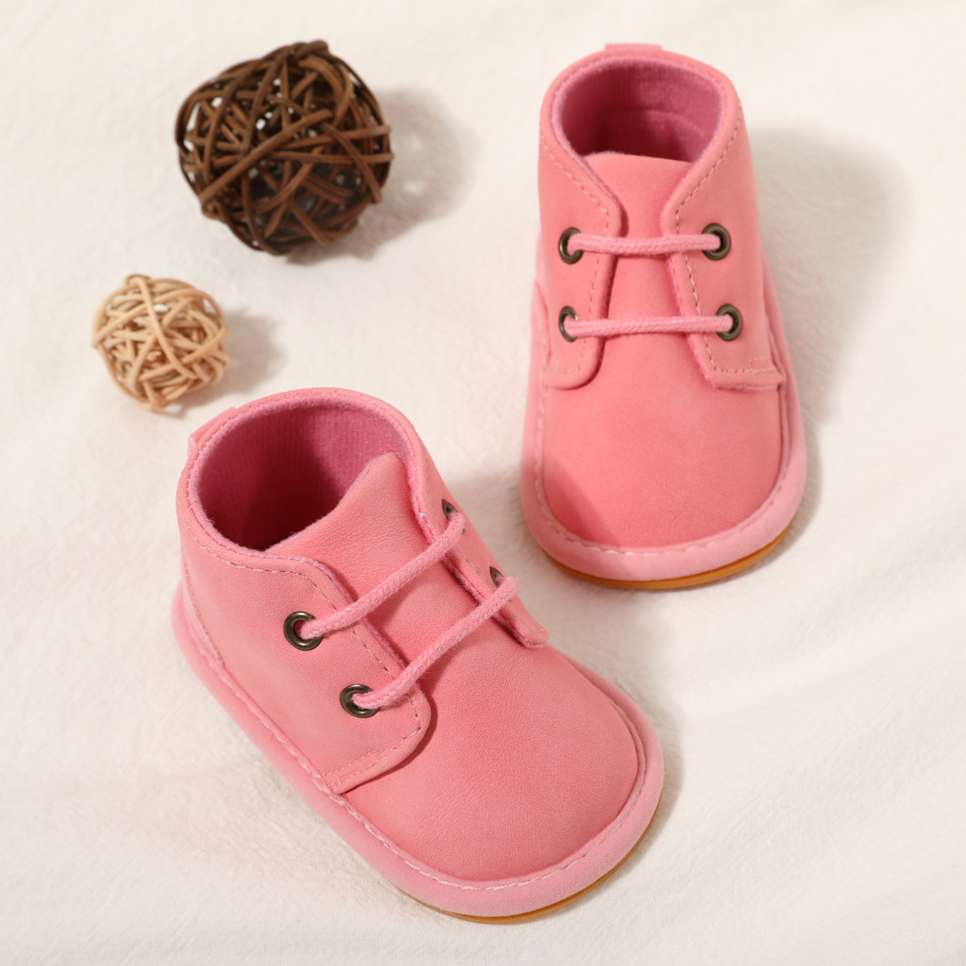 Baby/Toddler Lace Up Pink Prewalker Shoes