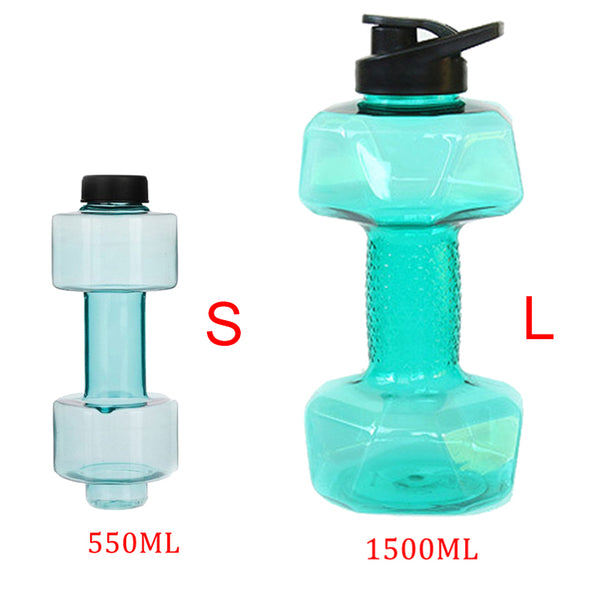 Creative Dumbbell Shaped Water Bottle BPA Free Exercise Water Jug for Gym Yoga Sports Outdoors