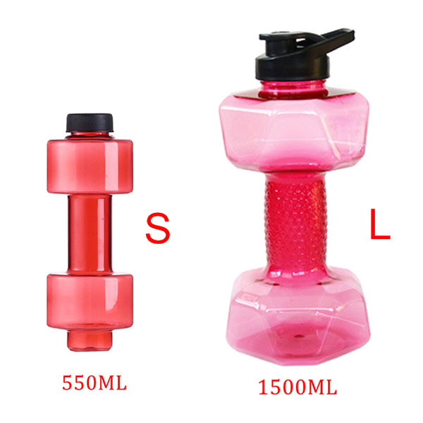 Creative Dumbbell Shaped Water Bottle BPA Free Exercise Water Jug for Gym Yoga Sports Outdoors