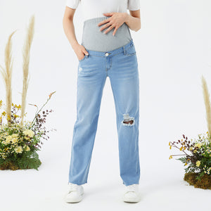 Maternity Ripped Baggy Jeans