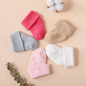 5-pairs Baby Simple Plain Cuff Socks