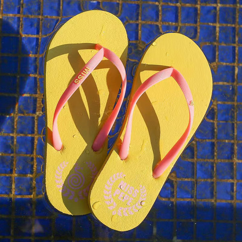 Women's Flip Flop Sandal Simple Graphic Shower Beach Pool Bathroom Non-slip Casual Flat Slides